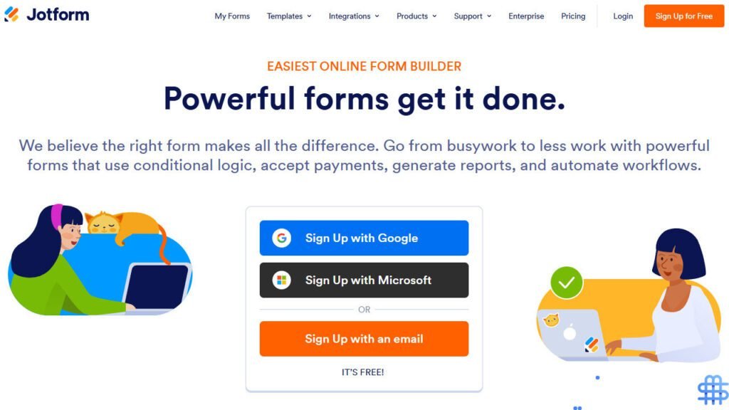 أداة Jotform من أفضل أدوات انشاء تطبيق مجاني